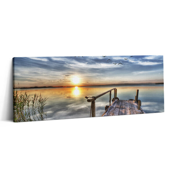 Canvas kép 125x50 Naplemente a tó felett