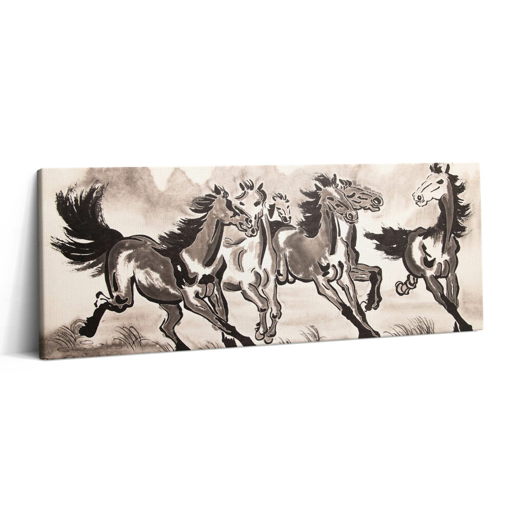 Canvas kép 125x50 Galoppozó lovak