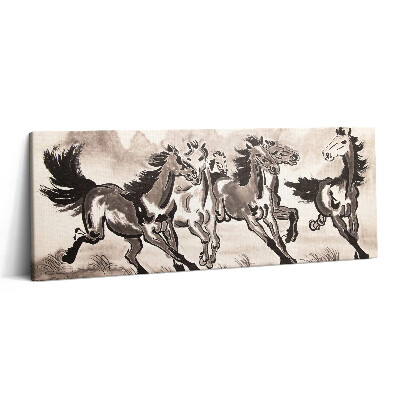 Canvas kép 125x50 Galoppozó lovak