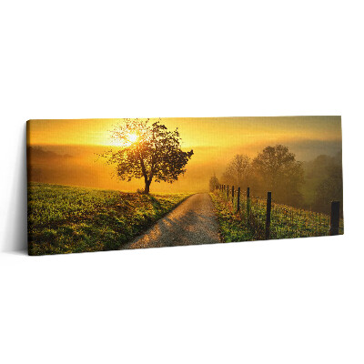Canvas kép 125x50 Köd napfelkeltekor