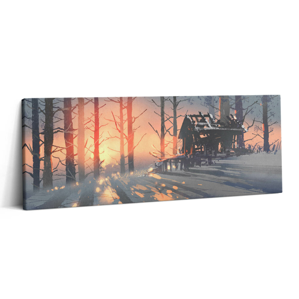 Canvas kép 125x50 Téli táj fákból