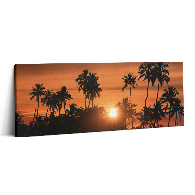 Canvas kép 125x50 Naplemente és pálmafák nyaralás közben