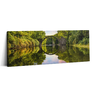 Canvas kép 125x50 Híd a Kromlau Parkban Németországban