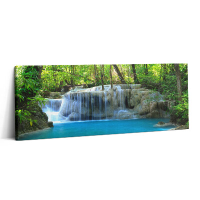 Canvas kép 125x50 Tájkép egy vízesésről egy erdőben