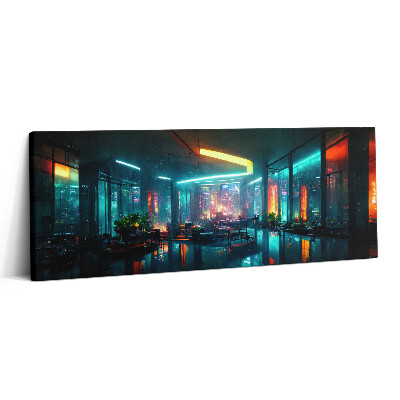 Canvas kép 125x50 Város cyberpunk stílusban