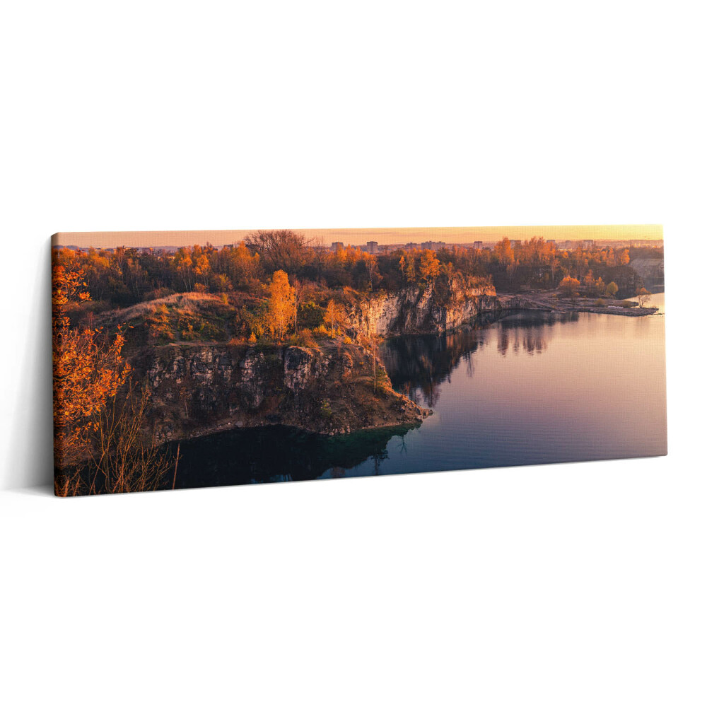 Canvas kép 125x50 A krakkói Zakrzówek-tó ősszel