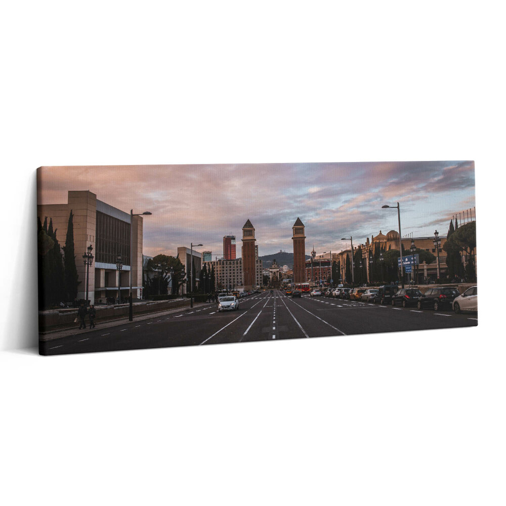 Canvas kép 125x50 Kilátás a Barcelonából Tibidabóba vezető útra