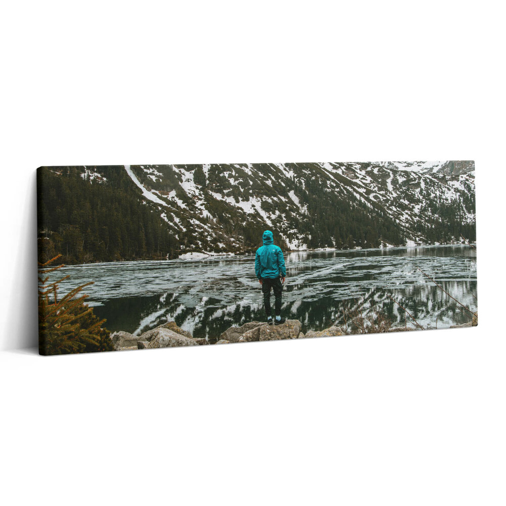 Canvas kép 125x50 A Morskie Oko tó télen