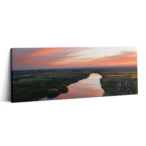 Canvas kép 125x50 Légi felvétel egy tóról