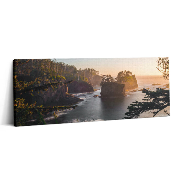 Canvas kép 125x50 Sziklás táj és naplemente