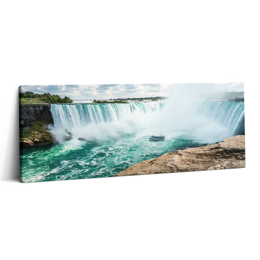 Canvas kép 125x50 Csónak és a Niagara-vízesés