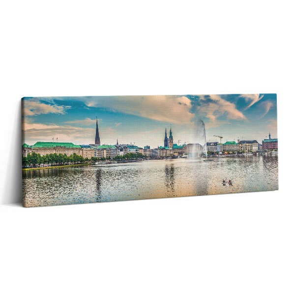 Canvas kép 125x50 Binnenalster Hamburgban