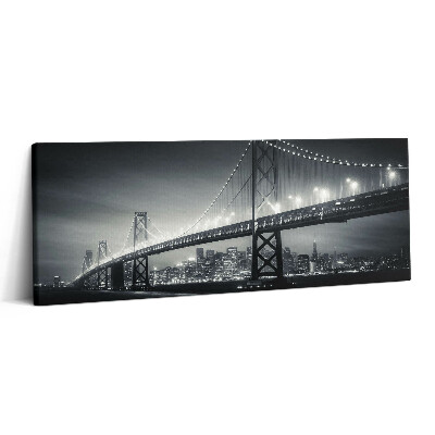 Canvas kép 125x50 San Francisco híd éjszaka