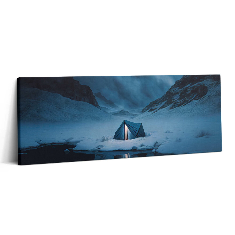 Canvas kép 125x50 Sátor az izlandi hegyekben