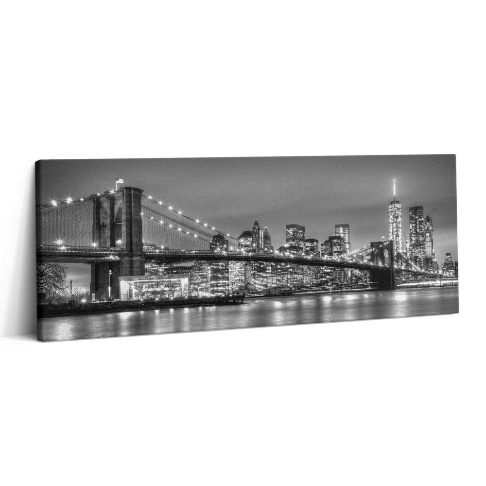 Canvas kép 125x50 Brooklyn híd New Yorkban éjszaka
