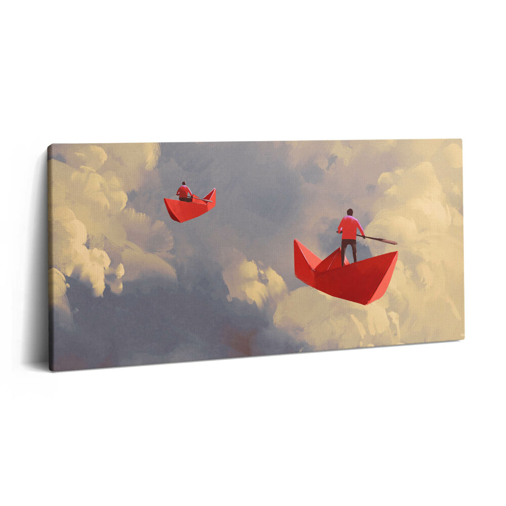 Vászonkép 140x70 Utazás papírhajókkal