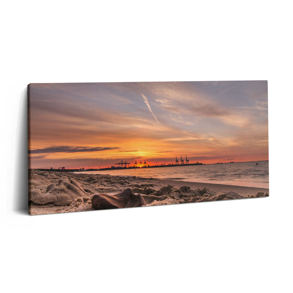 Vászonkép 140x70 Naplemente a tengerparton