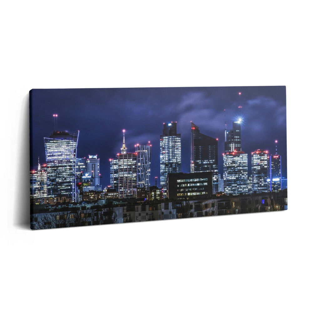 Vászonkép 140x70 Városi épületek éjszaka