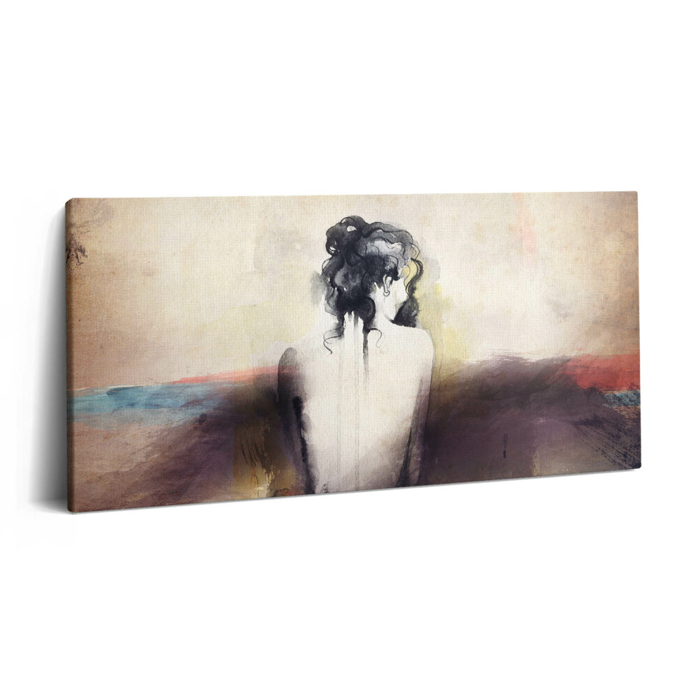 Vászonkép 140x70 Absztrakt akvarell női portré