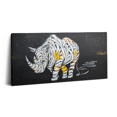 Vászonkép 140x70 Absztrakt nézet egy orrszarvúról és egy zenekarról