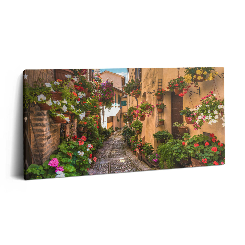 Vászonkép 140x70 Virágos utca Umbriában