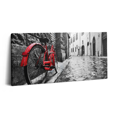 Vászonkép 140x70 Vintage kerékpár és retro városi utca