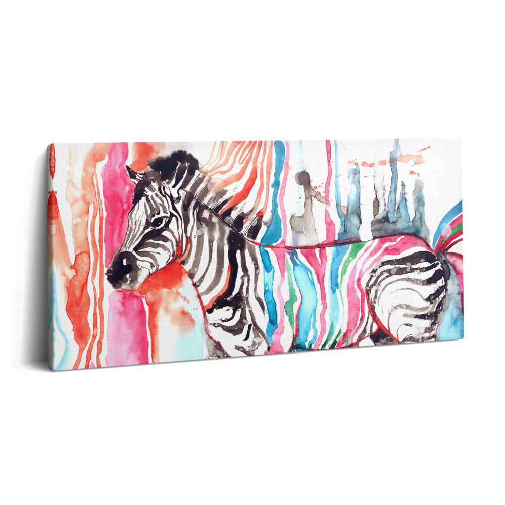 Vászonkép 140x70 Illusztráció állatok színes zebra