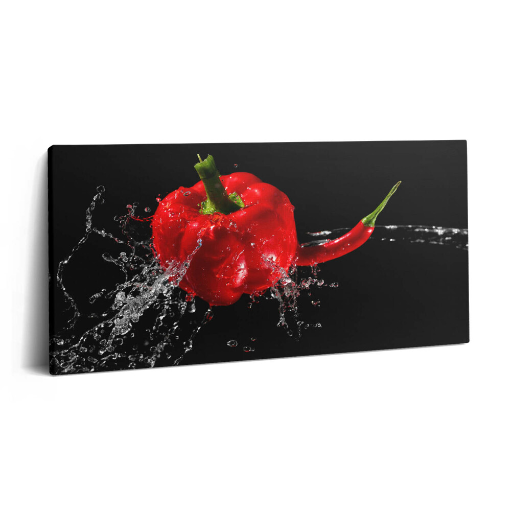 Vászonkép 140x70 Piros paprika a vízben