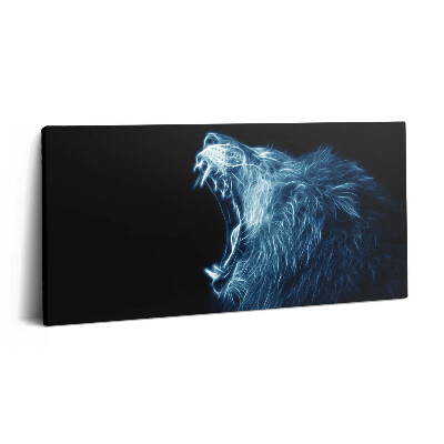 Vászonkép 140x70 Egy vad oroszlán testbeszéde