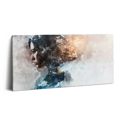 Vászonkép 140x70 Absztrakt festett női portré