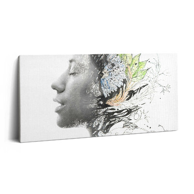 Vászonkép 140x70 Női fej absztrakciója