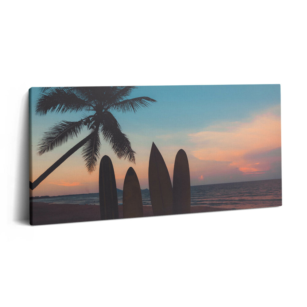 Vászonkép 140x70 Szörfözés egy trópusi strandon