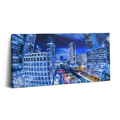 Vászonkép 140x70 Bangkok városának éjszakai látképe