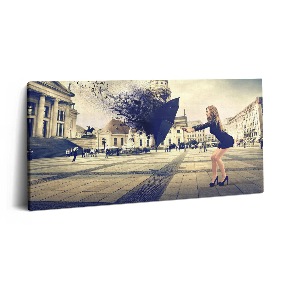 Vászonkép 140x70 Nő esernyővel