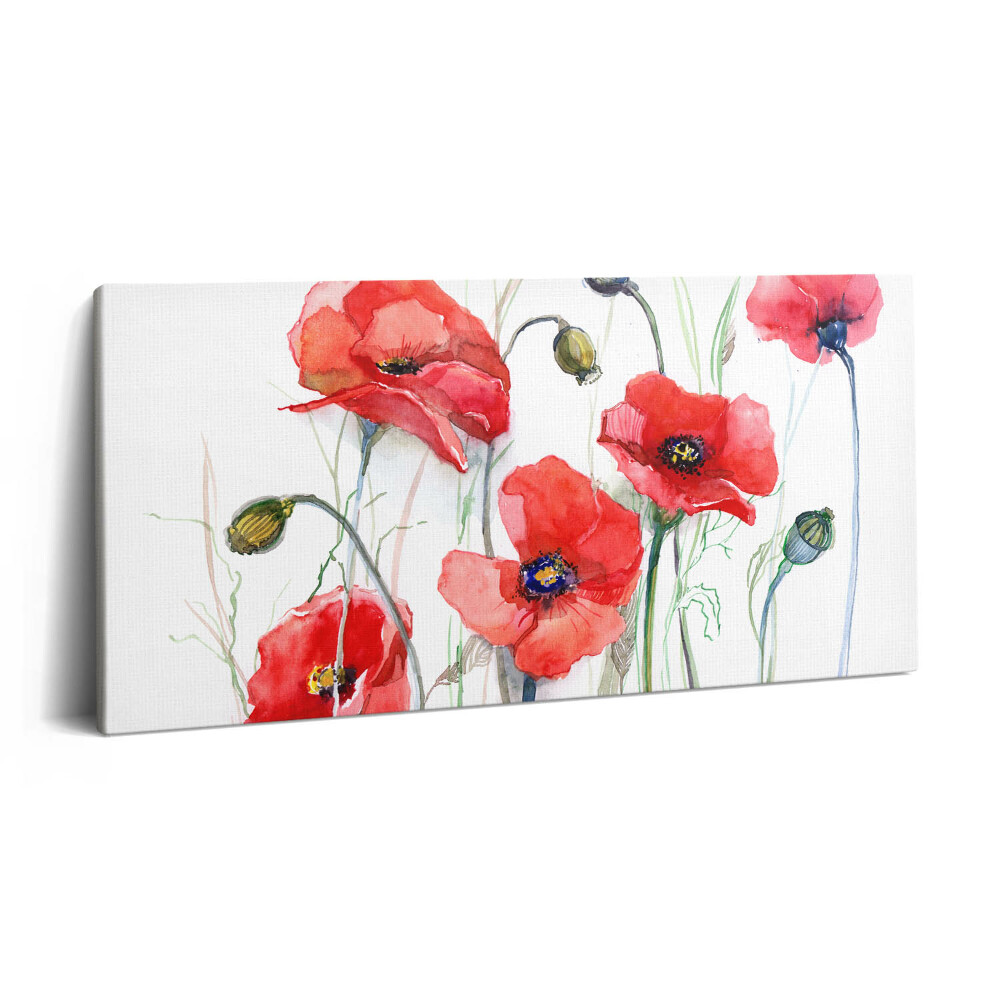 Vászonkép 140x70 Festményművészet - vörös pipacsok