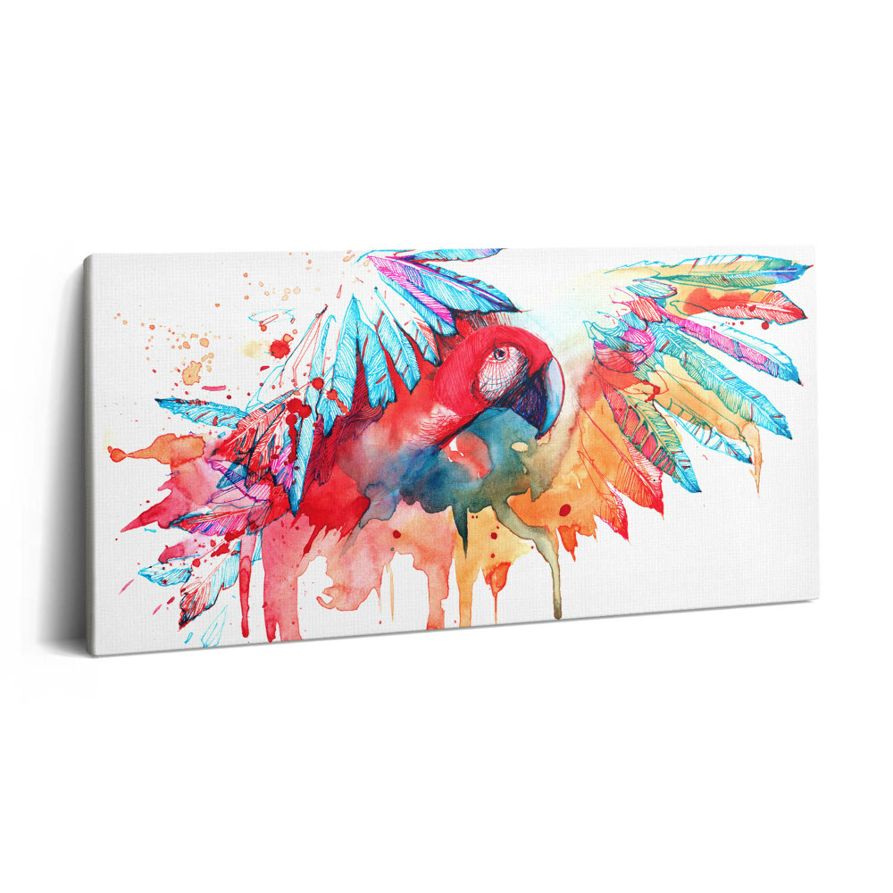 Vászonkép 140x70 Színes piros papagáj