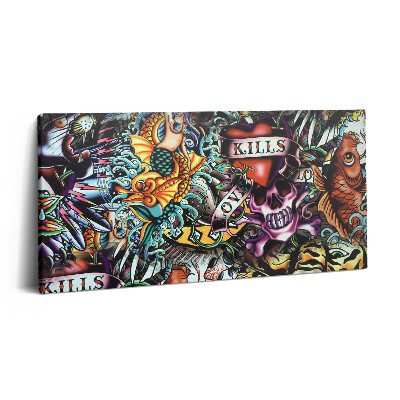Vászonkép 140x70 Graffiti tetoválás