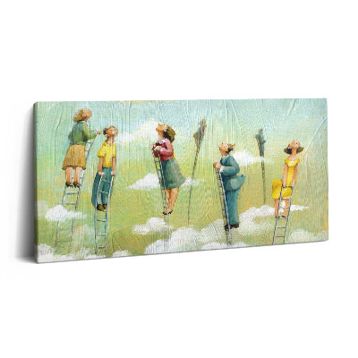 Vászonkép 140x70 Emberek egy létrán