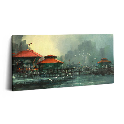 Vászonkép 140x70 Halászfalu