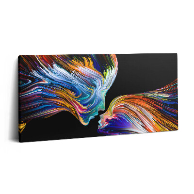 Vászonkép 140x70 Színes absztrakt emberi arcok