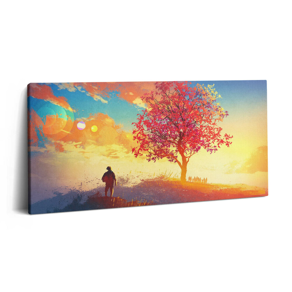 Vászonkép 140x70 Romantikus táj egy férfi