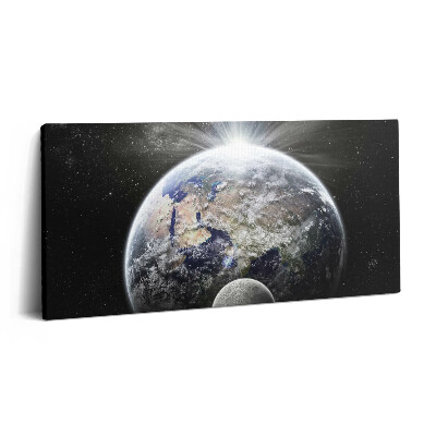 Vászonkép 140x70 A Föld és a Hold látványa