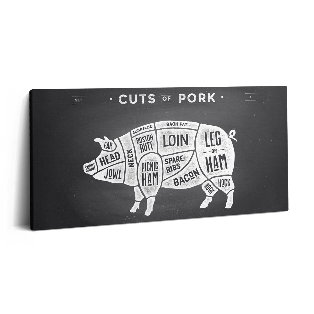 Vászonkép 140x70 Disznó poszter - disznó hentes