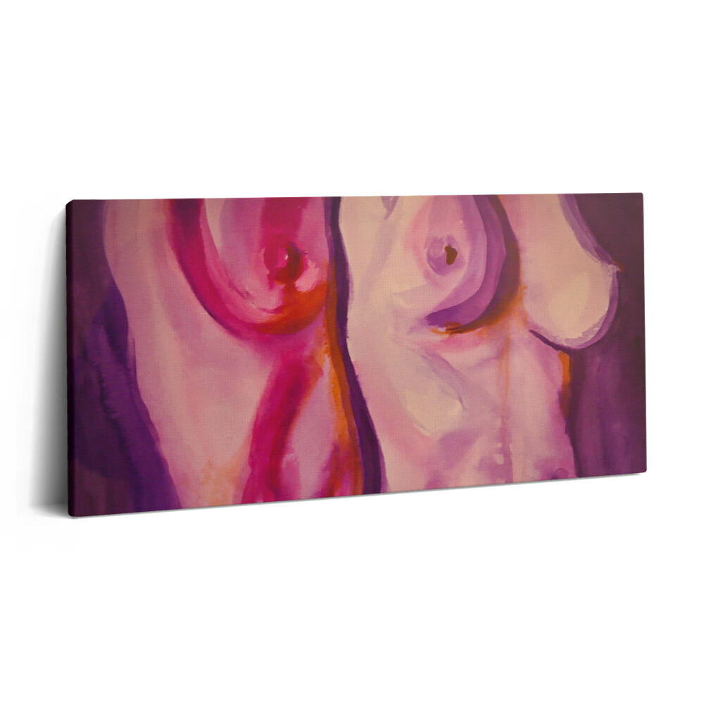 Vászonkép 140x70 Női testet és melleket ábrázoló festmény