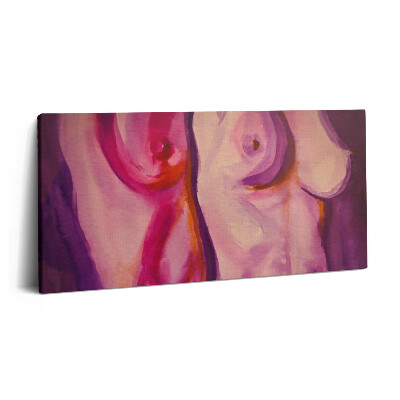 Vászonkép 140x70 Női testet és melleket ábrázoló festmény