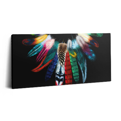 Vászonkép 140x70 Színes madártollak