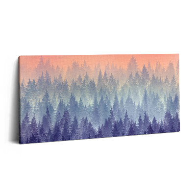 Vászonkép 140x70 Erdő a ködben