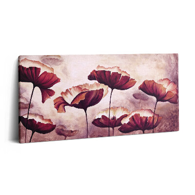 Vászonkép 140x70 Virágzó mákvirágok
