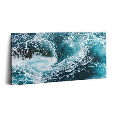 Vászonkép 140x70 Kavargó habzó hullámok