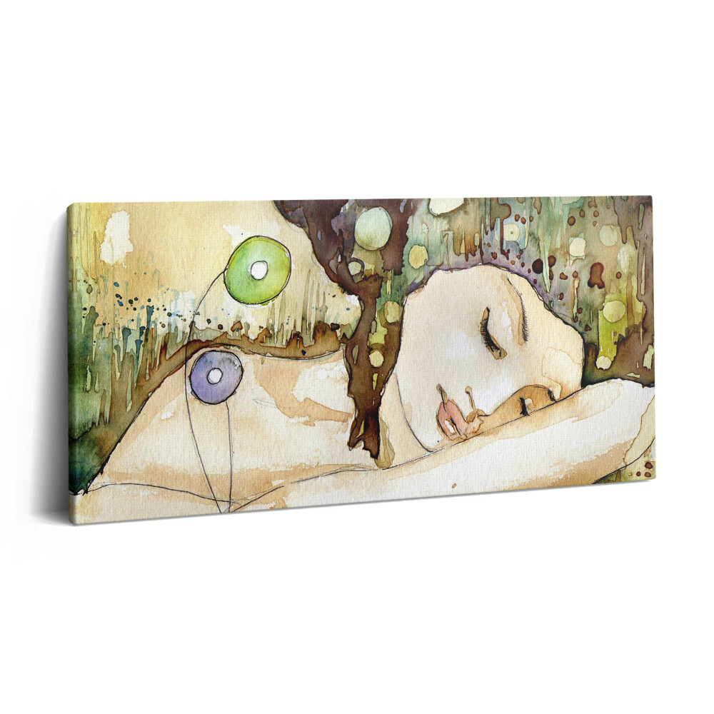 Vászonkép 140x70 Akvarell festmény egy gyönyörű lányról